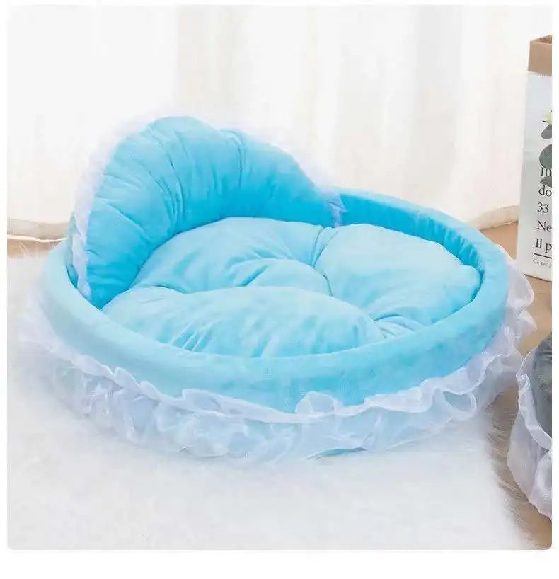 Lit princesse en dentelle – Bleu, 45 cm