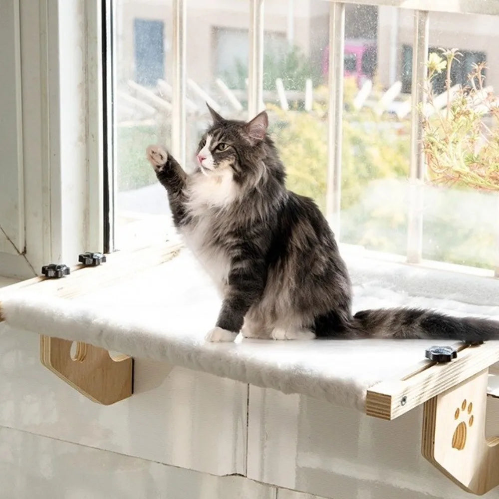 Belvédère, hamac de fenêtre en bois pour chat