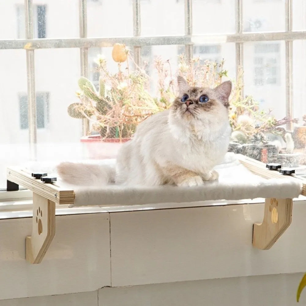 Belvédère, hamac de fenêtre en bois pour chat
