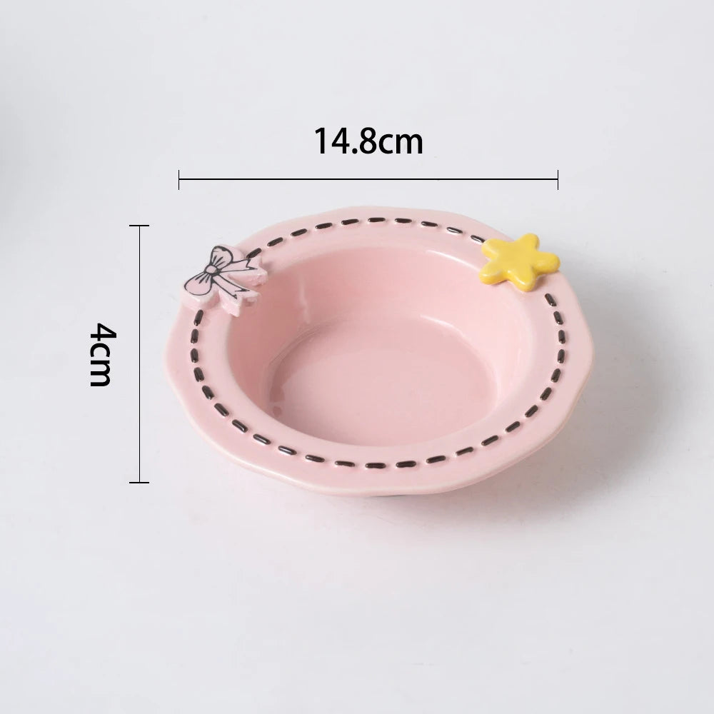 Gamelle nœud & étoile – Rose, Bol seul