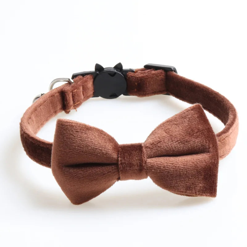 Collier velours à nœud – Chocolat