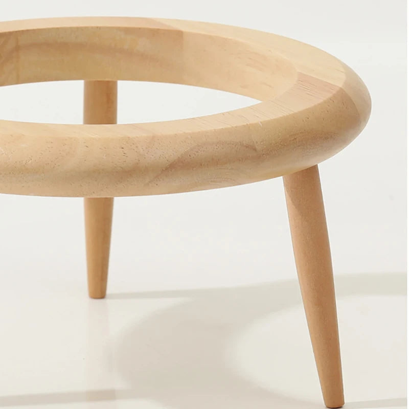 Atelier, gamelles en céramique sur pieds en bois pour chat