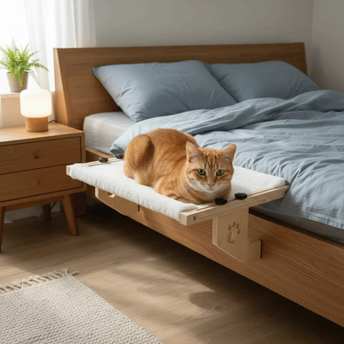 Belvédère, hamac de fenêtre en bois pour chat