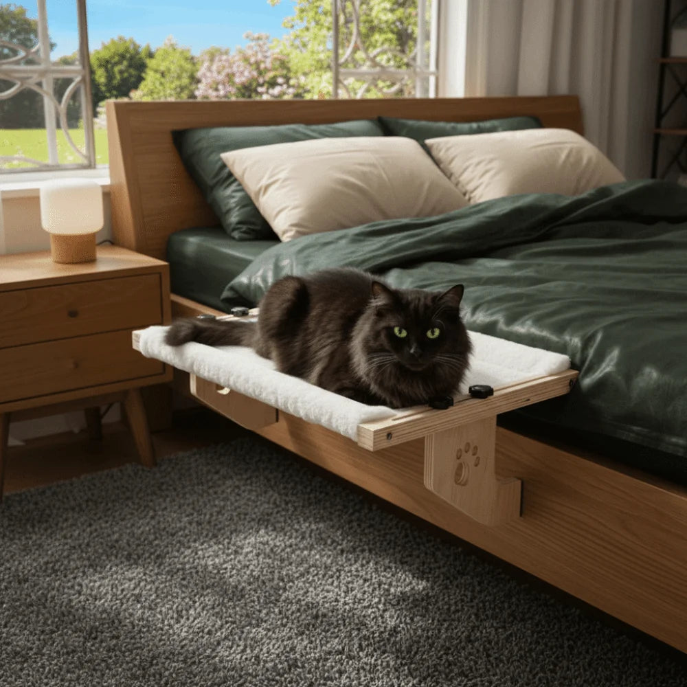 Belvédère, hamac de fenêtre en bois pour chat