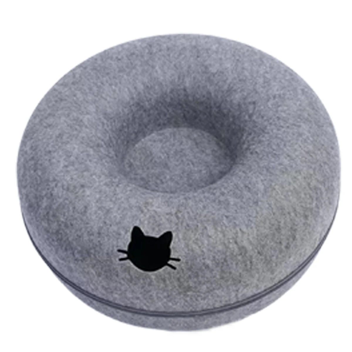 Donut en feutre gris anthracite à hublot