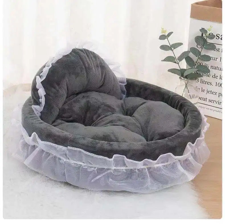 Lit princesse en dentelle – Gris, 45 cm
