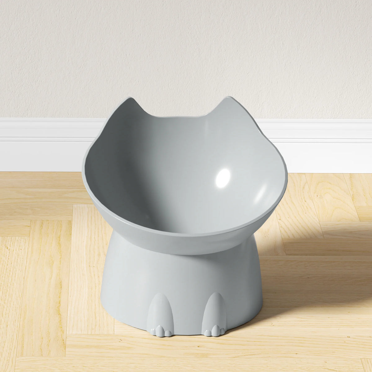Gamelle tête de chat surélevée – Gris