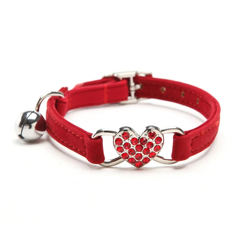 Collier cœur en strass – Rouge
