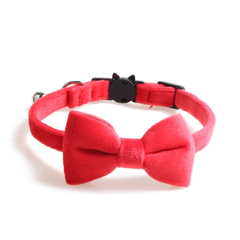 Collier velours à nœud – Rouge