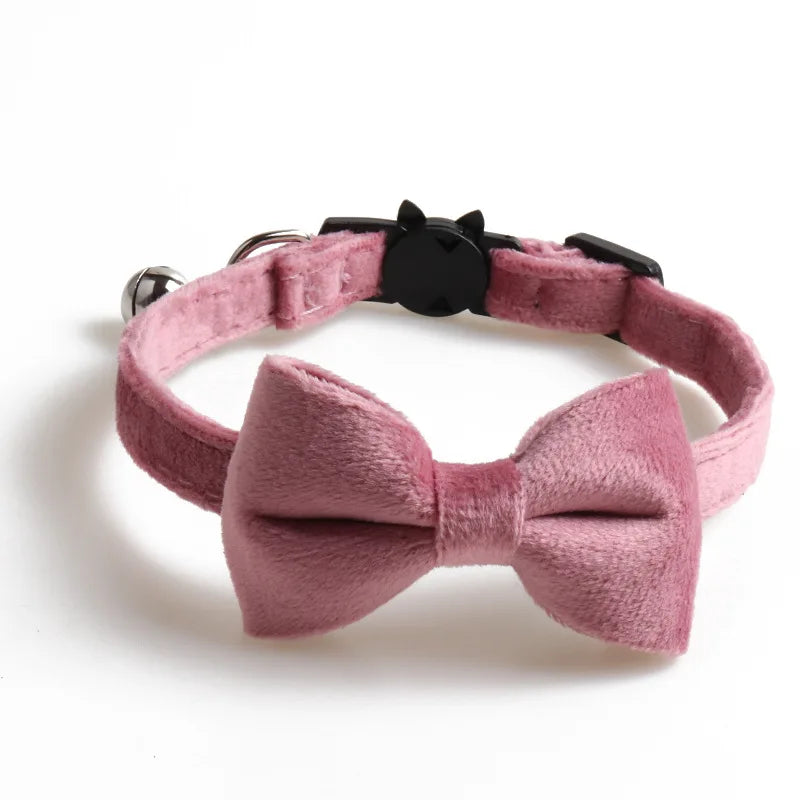 Collier velours à nœud – Rose