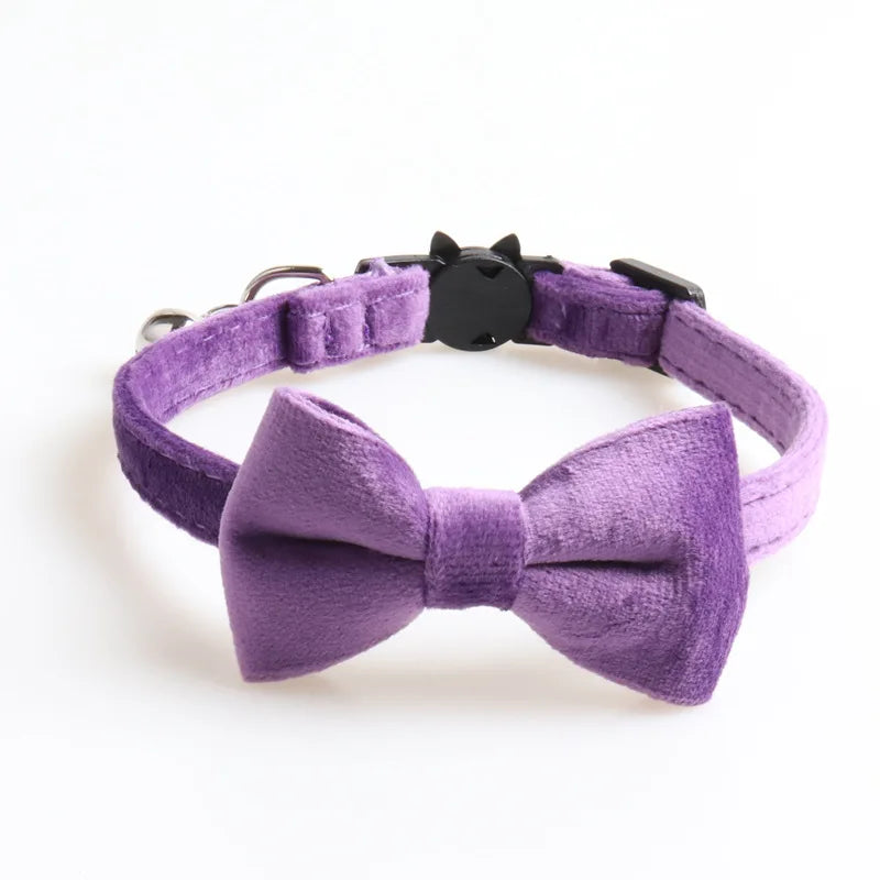 Collier velours à nœud – Violet