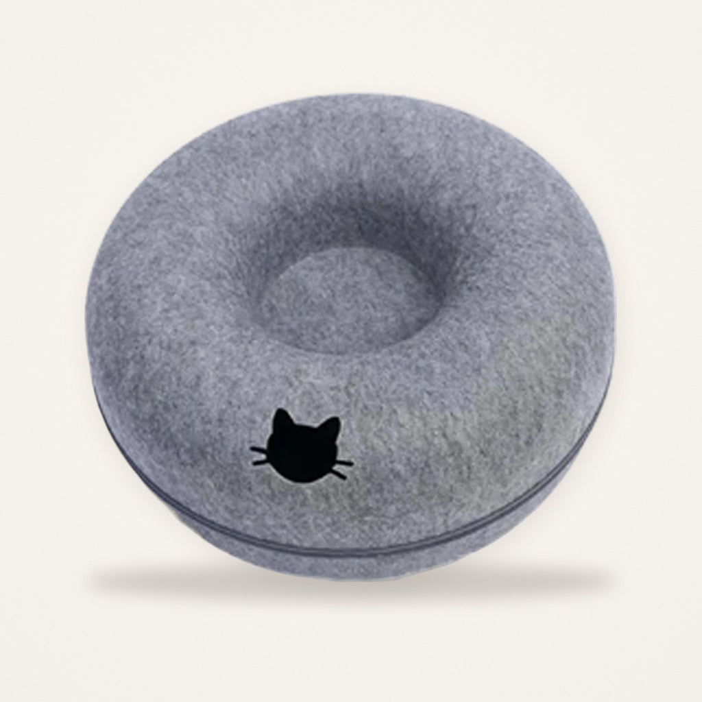 Lit-tunnel en feutre anthracite — Miaoutfit